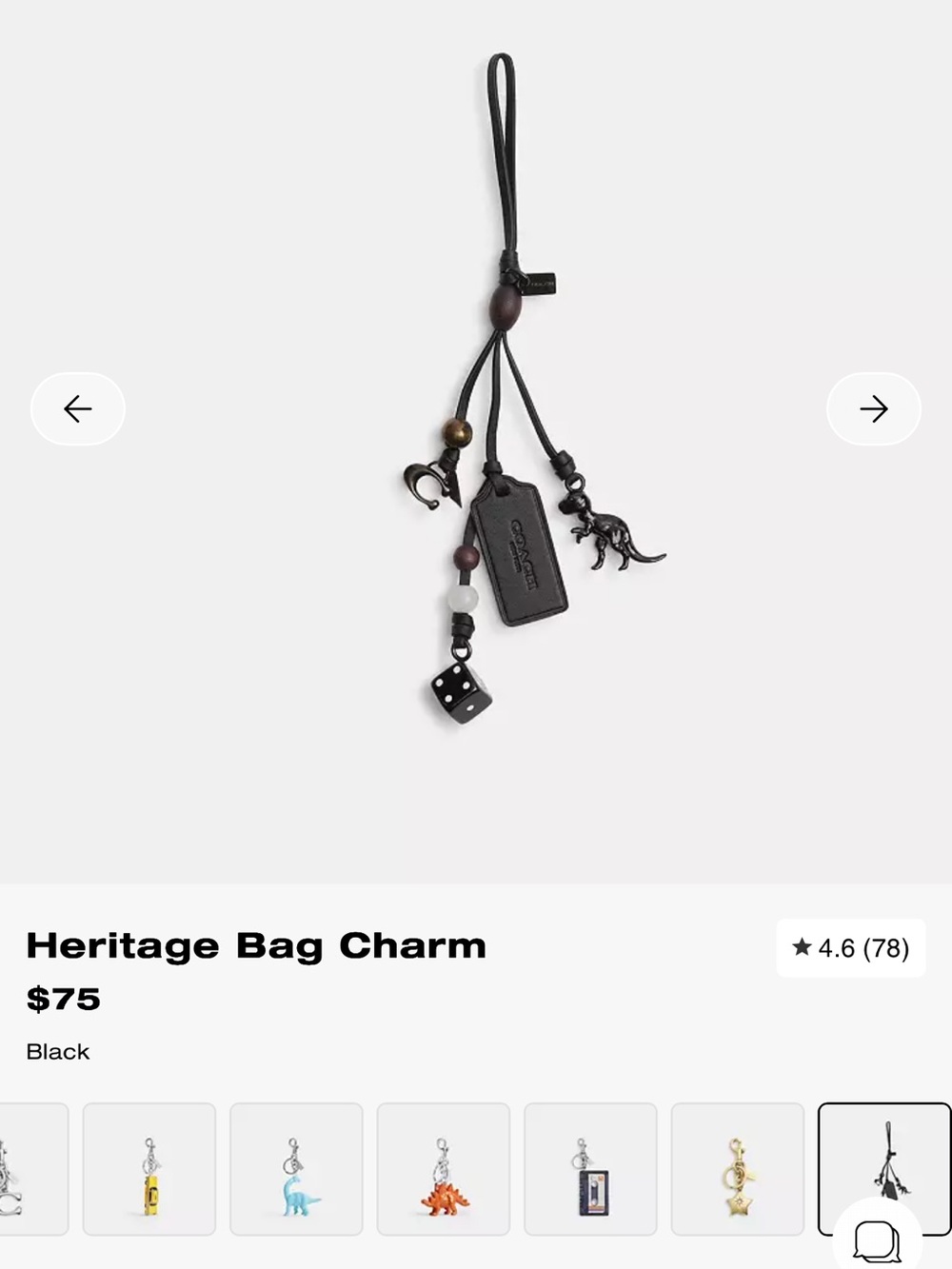 Coach Black Heritage Charm Key & Card Holder